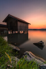 Sonnenuntergang am Bootshaus