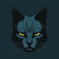 Fototapeta Black cat head. Logo or mascot design. Vector design obraz