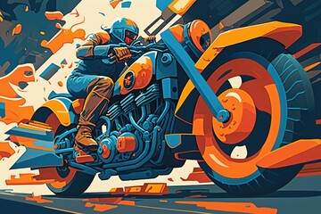 Illustration of a concept Motorcycle - Artistic Interpretation - Created with Generative ai
