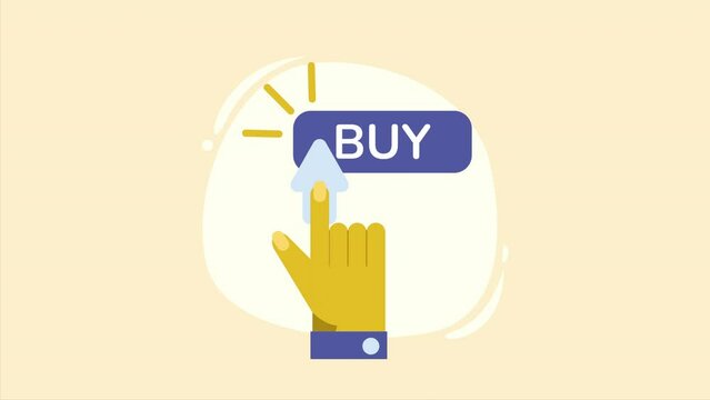 hand touching buy button animation