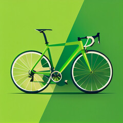 bicycle on green background Generative AI