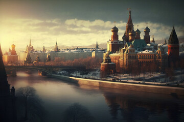 Obraz premium Majestic Moscow: A Captivating Landscape