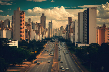 Fototapeta na wymiar Vibrant São Paulo: A Captivating Landscape of Brazil's Cultural Hub