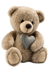 Obraz premium a spring-themed illustration featuring adorable isolated teddy bears with red hearts, including plush toys, all set on a transparent background and provided in PNG. Generative AI