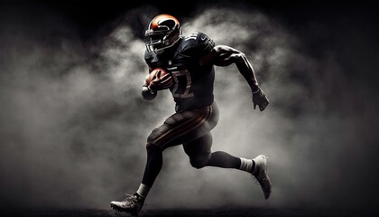 soccer or football player backview. highlight sports concept of a player. ai generative content