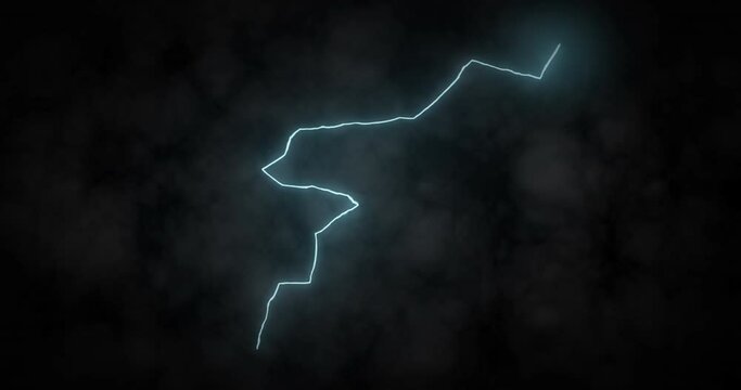 Animation of lightnings striking over black background
