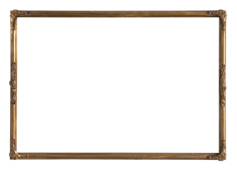  light wooden picture frame with little ornaments in the corners - isolated - stock image