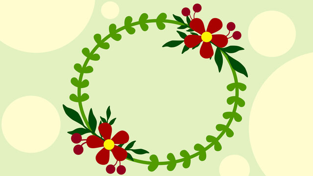 Background with flowers and circle for text.