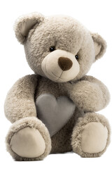 Fototapeta premium a spring-themed illustration featuring adorable isolated teddy bears with red hearts, including plush toys, all set on a transparent background and provided in PNG. Generative AI