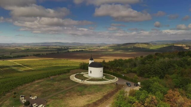 Saint Theresa chapel in Tarcal, Zemplen, Religious building on top of a wine yard in Tokaj wine region, Hungary.