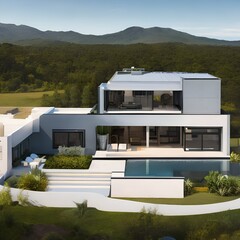 A modern home with an open floor plan and plenty of natural light 3_SwinIRGenerative AI