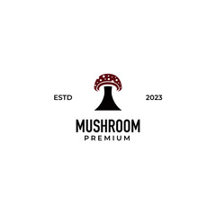 Flat mushroom logo design vector illustration