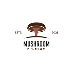Flat mushroom logo design vector illustration