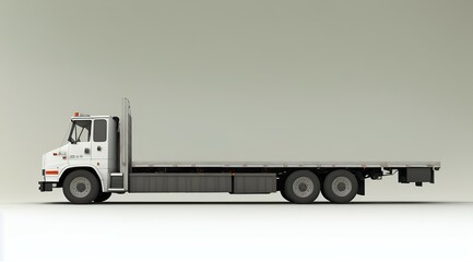 Flatbed truck, side view. Generative AI