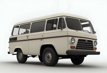 3d rendering of a vintage 1980s van, Generative AI