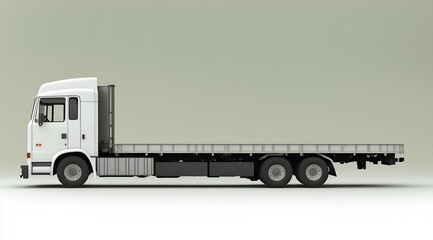 Flatbed truck, side view. Generative AI