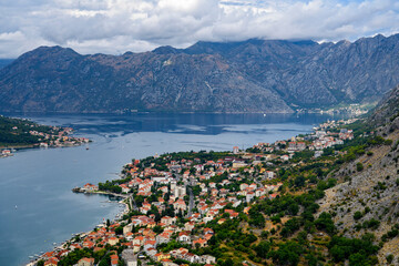 View of Kotor bay in Montenegro, Adriatic sea, Balkans