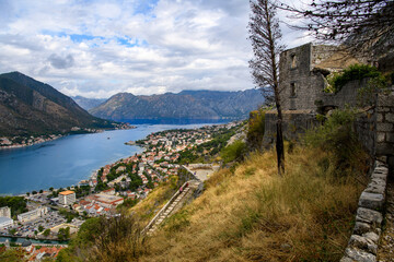 View of Kotor bay in Montenegro, Adriatic sea, Balkans