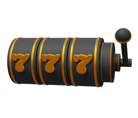 slot machine with 777 3d render
