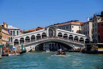 Fototapeta na wymiar Venice, Italy - Grand Canal and Rialto Bridge
