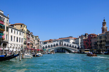 Fototapeta na wymiar Venice, Italy - Grand Canal and Rialto Bridge