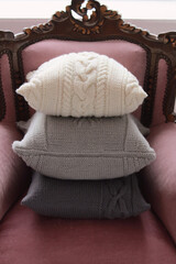 Soft comfortable stylish beautiful knitted pillows
