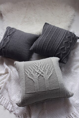 Soft comfortable stylish beautiful knitted pillows
