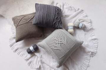 Soft comfortable stylish beautiful knitted pillows
