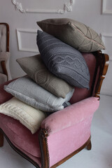 Soft comfortable stylish beautiful knitted pillows
