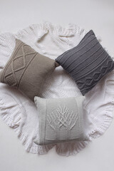 Soft comfortable stylish beautiful knitted pillows
