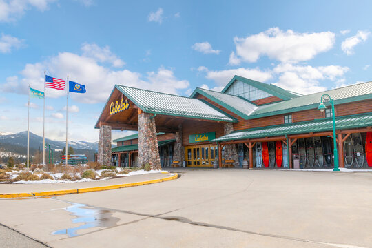 General view of a Cabela's American retailer store specializing in outdoor recreation merchandise in the rural community of Post Falls, Idaho, on March 9 2023. 