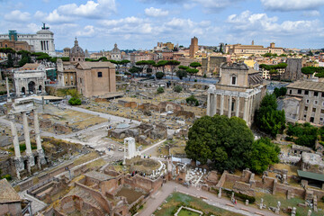 Fototapeta premium Skyline view of the Roman Forum