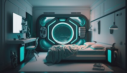 future bedroom with plastic design