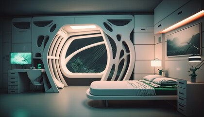 future bedroom with plastic design