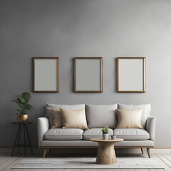 mockup frames modern living room with sofa