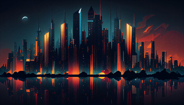 City Skyline at night1