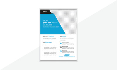 Flyer design layout template for creative corporate business with abstract shape used for business poster layout, IT company flyer, corporate banners, and leaflets.
