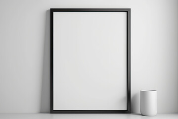 blank white board on wall - made with generative AI