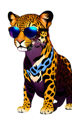 Leopard with sunglasses created
with Generative Al technology