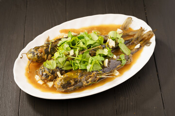 Northeast China local characteristic home cooking sauce grilled Gaya fish