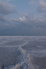 sunset at the bonneville salt flats utah