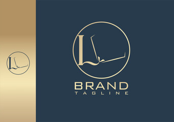 letter l diamond jewelry beauty gemstone boutique logo minimalist minimal logo design