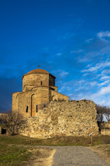 Obraz premium Beautiful Jvari monastery, famous historical place in Mtskheta, Georgia