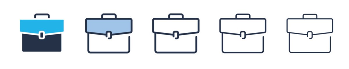 Briefcase icons. Editable stroke. Vector graphic illustration. For website design, logo, app, template, ui, etc.