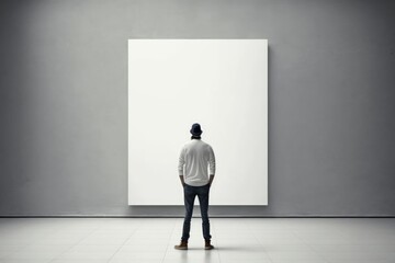 A Man Standing in Front of Blank Canvas, Generative AI