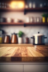 empty table in the kitchen with a blurry background can create a lasting impression and elevate the overall aesthetic of your home, GENERATIVE AI