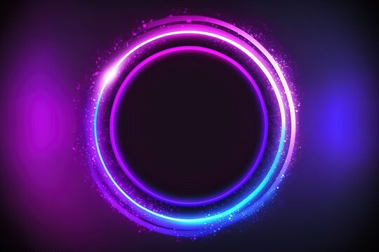 arri&egrave;re-plan moderne abstrait avec cercle lumineux n&eacute;on couleur violette
