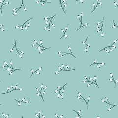 Berries on the Stem Seamless Vector Repeat Pattern