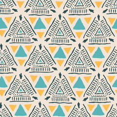 Trendy Boho Triangles Seamless Vector Repeat Pattern
