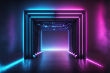 A neon background can add a vibrant and energetic feel to any space or design, whether it's for nightlife, advertising, or art, GENERATIVE AI